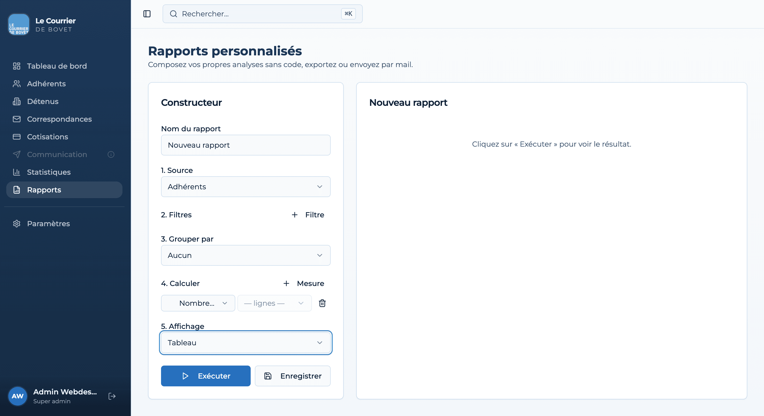 création de dashboard de gestion